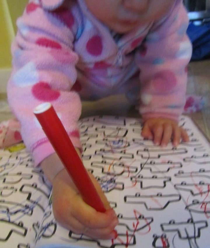 writing and drawing through messy play